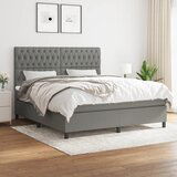 The Living Store Box spring postelja z vzmetnico temno siva 180x200 cm blago - Box Spring Postelja, (21438463) Cene