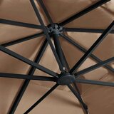 vidaXL Stranski senčnik LED in aluminijast drog 400x300 cm taupe | Shoptok.si