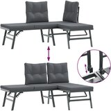  7-dijelni set vrtnih klupa s jastucima crni čelični | shoptok.hr