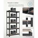 Songmics Regal GLR050B11, 5 delni, (200 x 100 x 50 cm), črn | Shoptok.si