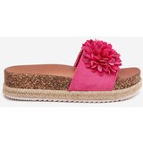 Boto Womens platform sandals with decorative flowers fuchsia Tessara | shoptok.hr