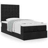  Otomanski okvir kreveta s madraca crni 90x190cm od tkanine | shoptok.hr