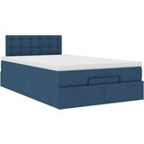 vidaXL Otomanski posteljni okvir z vzmetnico moder 120x190 cm blago, (21607890) | Shoptok.si