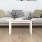 vidaXL Klubska mizica bela 80x40x35 cm trdna borovina | Shoptok.si