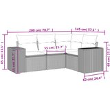  4-dijelni set vrtnih sofa od poliratana s jastucima crni | shoptok.hr