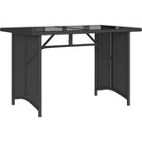  Vrtni stol sa staklenom pločom crni 110x68x70 cm od poliratana | shoptok.hr