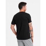 Ombre BASIC men's classic cotton T-shirt with a crew neckline - black | Shoptok.si