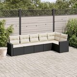 vidaXL 6-dijelni set vrtnih sofa s jastucima crni od poliratana | shoptok.hr