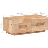  Stolić za kavu 90 x 50 x 35 cm od masivnog obnovljenog drva | shoptok.hr
