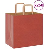  Papirnate vrećice 250 kom s ručkama crvene 26x17x25 cm | shoptok.hr