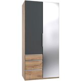 MID.YOU omara s klasičnimi vrati, barve grafita, hrastova deska | Shoptok.si