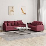  2-dijelni set sofa s jastucima crvena boja vina od tkanine | shoptok.hr