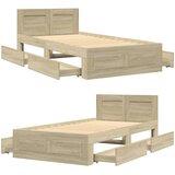  Okvir za krevet s uzglavljem boja hrasta 90x190 cm drveni | shoptok.hr