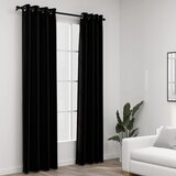 vidaXL Zatemnitvene zavese z obročki 2 kosa črne 140x245 cm, (20597297) | Shoptok.si