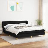 The Living Store Box spring postelja z vzmetnico črna 160x200 cm blago - Box Spring Postelja, (21513434) Cene