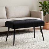  Klupa s gumbastim tkanjem Crna 80 x 40 x 46 cm Baršun | Eponuda.com