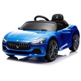Auto za decu Maserati Ghibli sa kožnim sedištem i mekim gumama - plavi