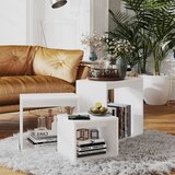  Uklapajući stolići 3 kom bijeli od iverice | shoptok.hr