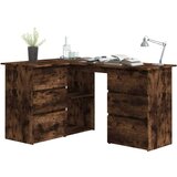  Kutni radni stol dimljeni hrast 145x100x76 cm konstruirano drvo | shoptok.hr