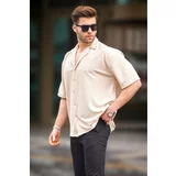 Madmext Beige Men's Short Sleeve Shirt 6736