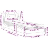  Krevet s madracem crni 90x190 cm od umjetne kože | shoptok.hr