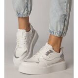 Gemre White sneakers with a fabric insert Miruna | Shoptok.si
