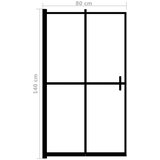  Sklopiva pregrada za tuš ESG 80 x 140 cm crna | shoptok.hr