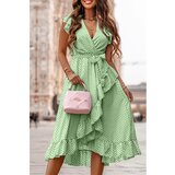 Fenzy Midi Haljina S Uzorkom Na Točkice, Svijetlo Zelena | shoptok.hr