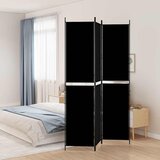 Sobna pregrada s 3 panela crna 150 x 220 cm od tkanine | shoptok.hr