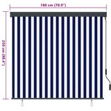 Rolo zavjesa Plava i bijela 180 x 250 cm Tkanina i aluminij | shoptok.hr