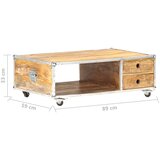  Stolić za kavu 89 x 59 x 33 cm od masivnog grubog drva manga | shoptok.hr