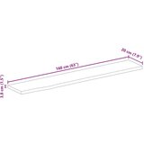 Stolna ploča sa živim rubom 160x20x3 8cm od masivnog drva manga | shoptok.hr