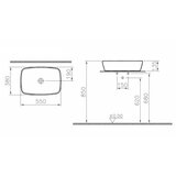 Vitra 7075-003-0016 Shift 55 x 38 cm nadpultni keramični umivalnik | Shoptok.si