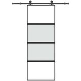 vidaXL Klizna vrata s priborom 76 x 205 cm kaljeno staklo i aluminij | shoptok.hr