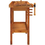  Radni stol s ladicom i škripcima 124x52x83 cm Masivno drvo akacije | shoptok.hr