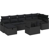 vidaXL Vrtna sedežna garnitura z blazino 8 pcs Črna Poly ratan, (5000154510) | Shoptok.si