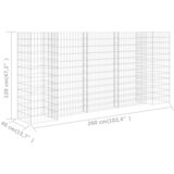  Gabionska sadilica u H-obliku od čelične žice 260 x 40 x 120 cm | shoptok.hr