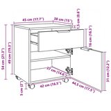  Mobilni ormarić za spise hrast 45x38x54 cm konstruirano drvo | shoptok.hr