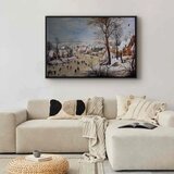  Slika - Pieter Bruegel the Elder – Winter Landscape with Birdtrap 90x60 U crnom drvenom okviru | shoptok.hr