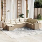 vidaXL 8-dijelni set vrtnih sofa od poliratana s jastucima bež | shoptok.hr