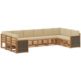 vidaXL Kotna sedežna garnitura z blazino 7 pcs Naravna, (5000283858) | Shoptok.si