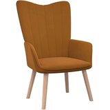  Stolica za opuštanje smeđa baršunasta - Smeđa 1 Bez naslona za noge | shoptok.hr