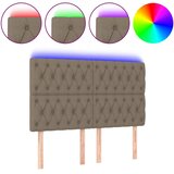  LED uzglavlje smeđesivo 144x7x118/128 cm od tkanine | Eponuda.com