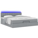 vidaXL Otomanski krevet s madracem&LED svijetlosivi 180x200cm tkanine | shoptok.hr