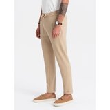 Ombre Men's knit pants with elastic waistband - sand | shoptok.hr