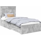  Krevetna konstrukcija Betonski sivi i srebrna 75 x 190 cm | shoptok.hr
