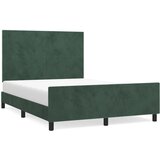  The Living Store Posteljni okvir z vzglavjem temno zelen 140x190 cm žamet - Posteljni Okvir Z Vzglavjem, (21455854) | Shoptok.si