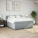 vidaXL Box spring postelja z vzmetnico svetlo siva 180x200 cm blago | Shoptok.si