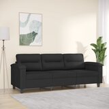 vidaXL Kavč trosed črn 180 cm tkanina iz mikrovlaken Cene