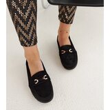 Gemre Women's black suede loafers on a thick sole Prussia | shoptok.hr